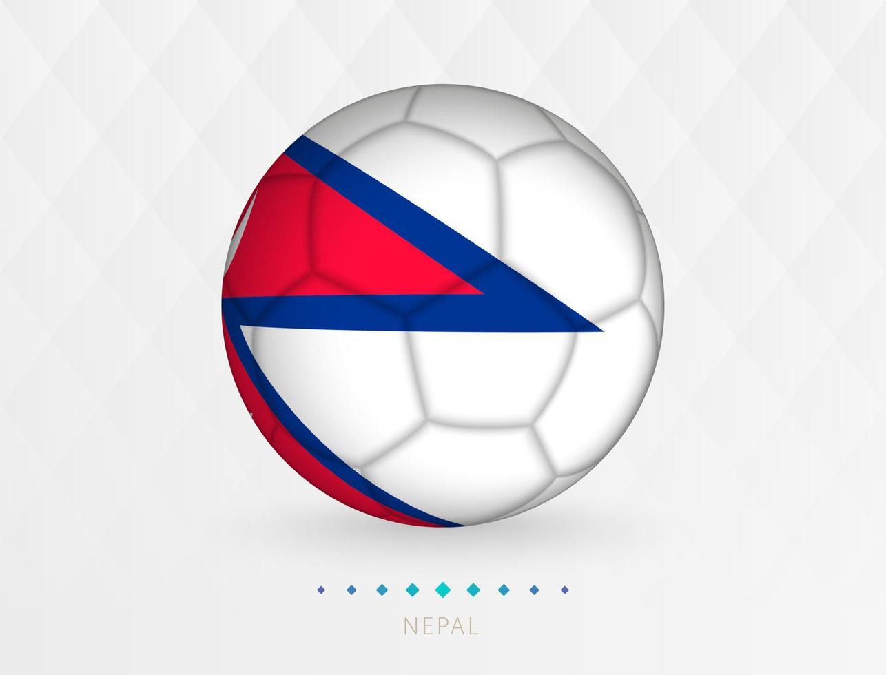 pelota de fútbol con el patrón de la bandera de nepal, pelota de fútbol con la bandera del equipo nacional de nepal. vector