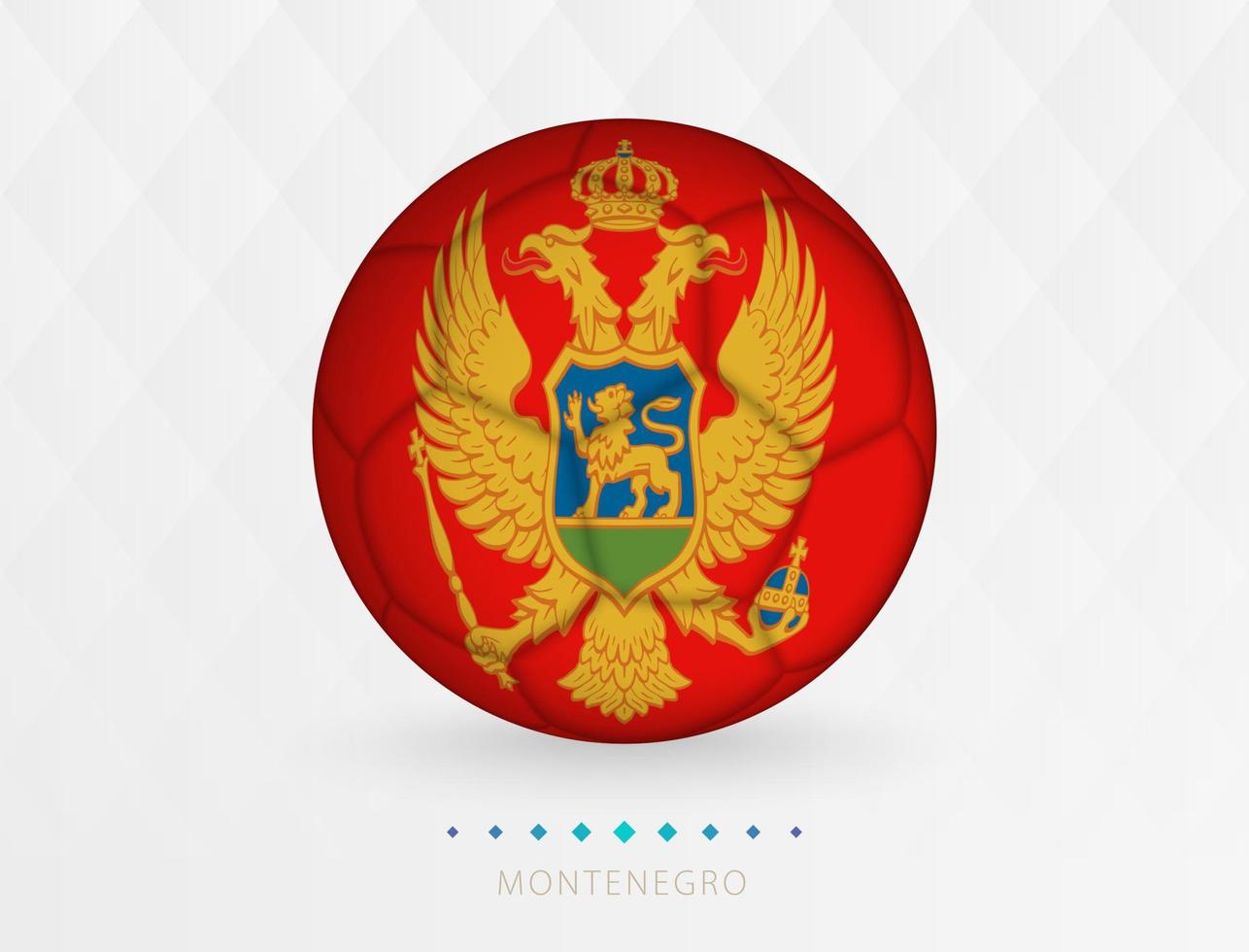 Football ball with Montenegro flag pattern, soccer ball with flag of Montenegro national team. vector