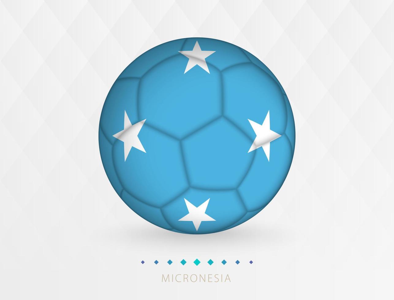 pelota de fútbol con el patrón de la bandera de micronesia, pelota de fútbol con la bandera del equipo nacional de micronesia. vector