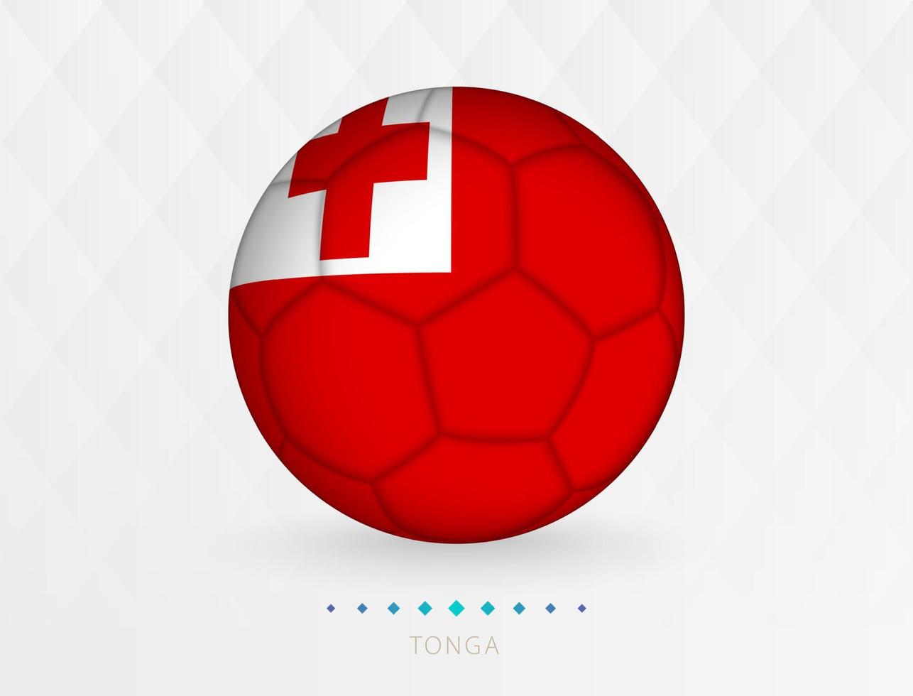 pelota de fútbol con patrón de bandera de tonga, pelota de fútbol con bandera del equipo nacional de tonga. vector