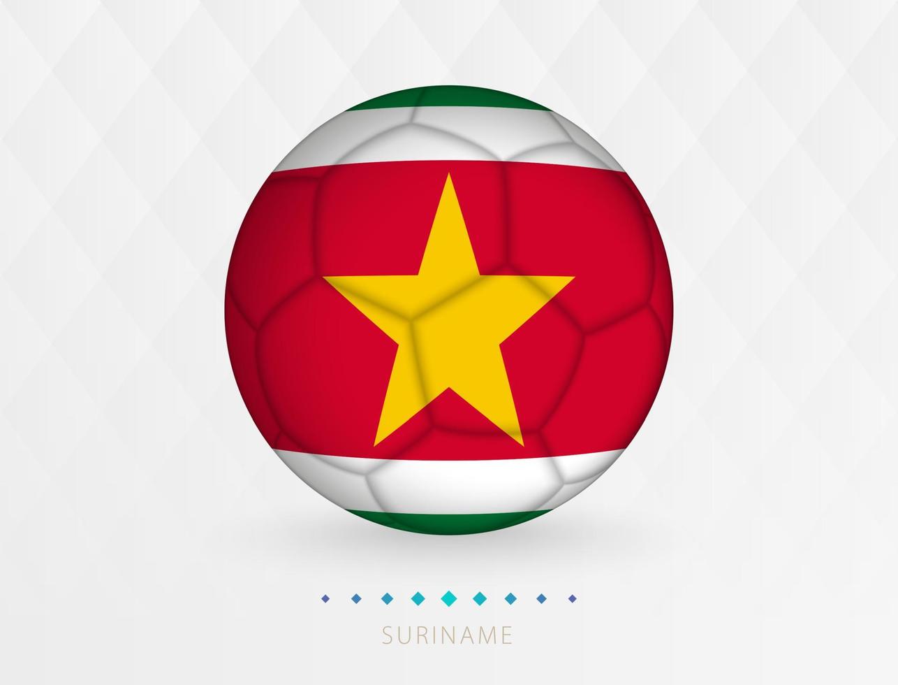 Football ball with Suriname flag pattern, soccer ball with flag of Suriname national team. vector