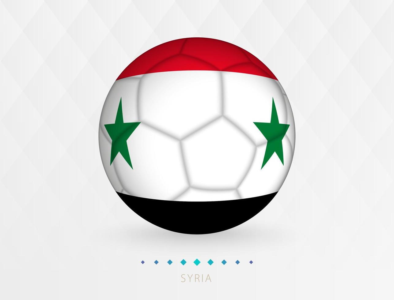 pelota de fútbol con el patrón de la bandera de siria, pelota de fútbol con la bandera del equipo nacional de siria. vector