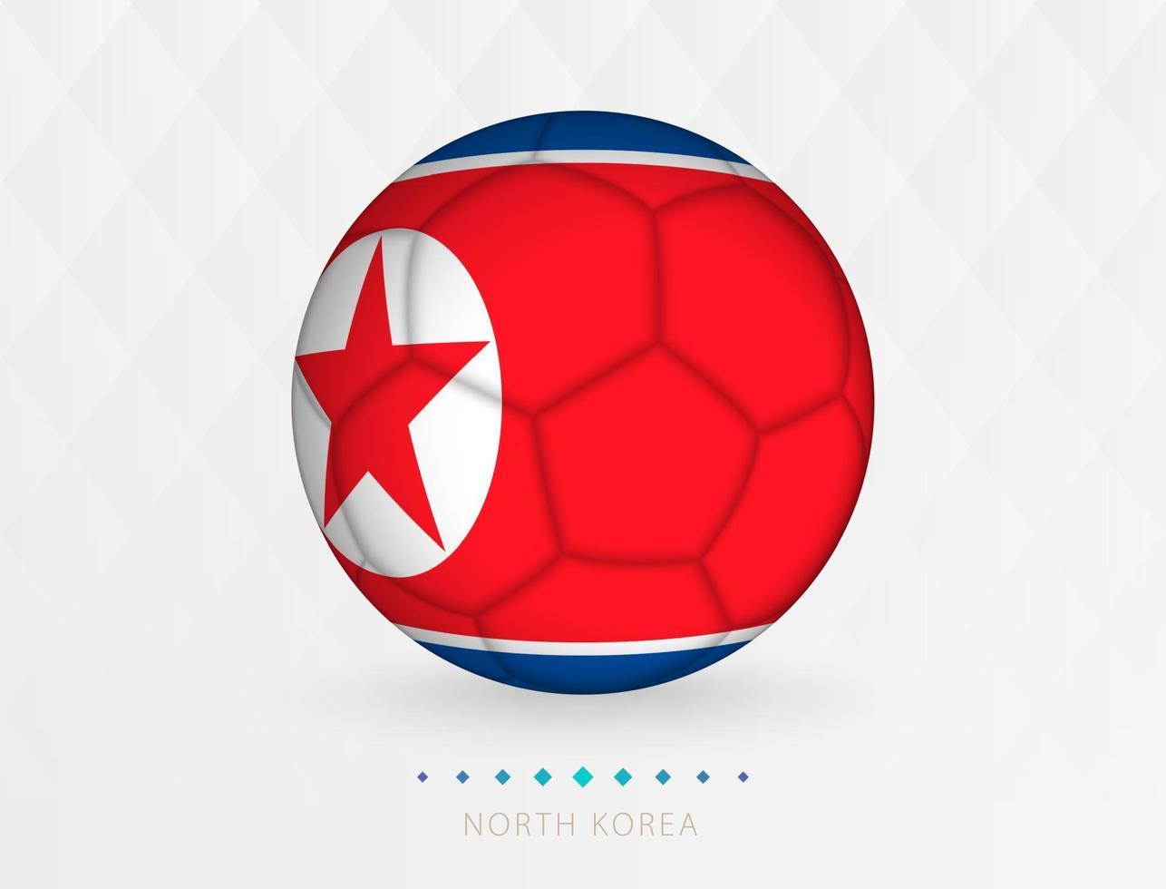 Football ball with North Korea flag pattern, soccer ball with flag of North Korea national team. vector