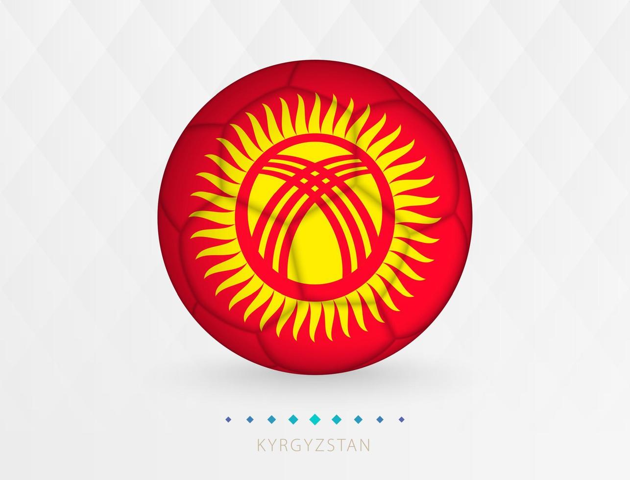 pelota de fútbol con patrón de bandera de kirguistán, pelota de fútbol con bandera del equipo nacional de kirguistán. vector