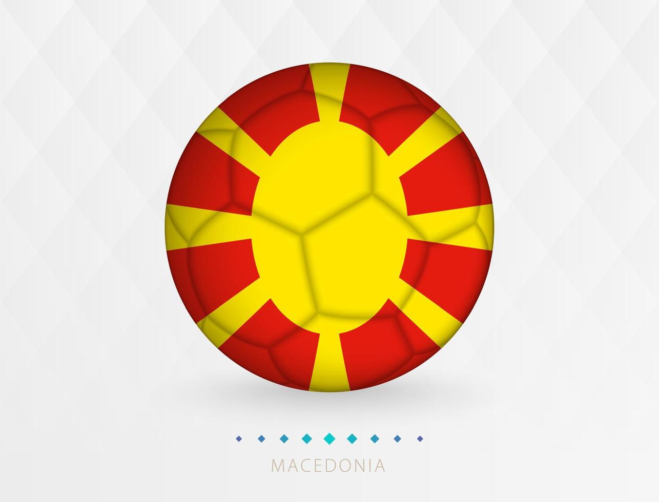 pelota de fútbol con patrón de bandera de macedonia del norte, pelota de fútbol con bandera del equipo nacional de macedonia del norte. vector