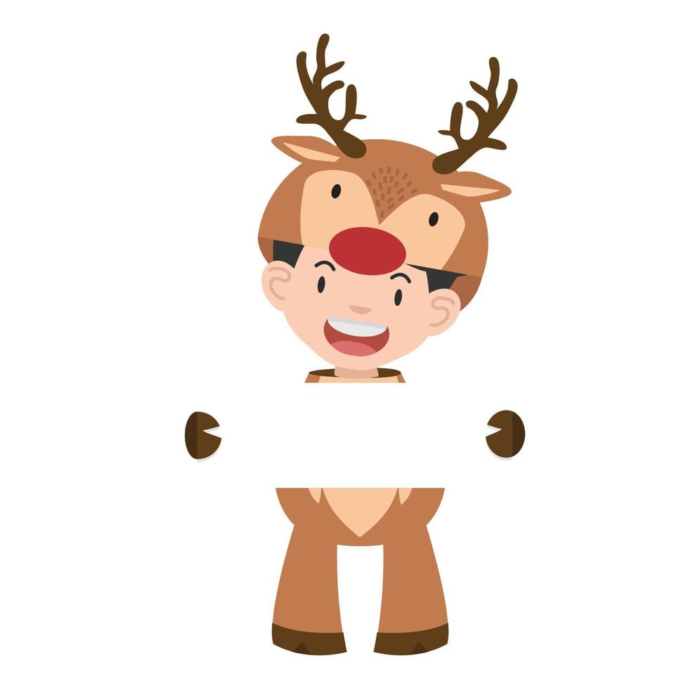 Man Costume Deer holding a blank billboard vector