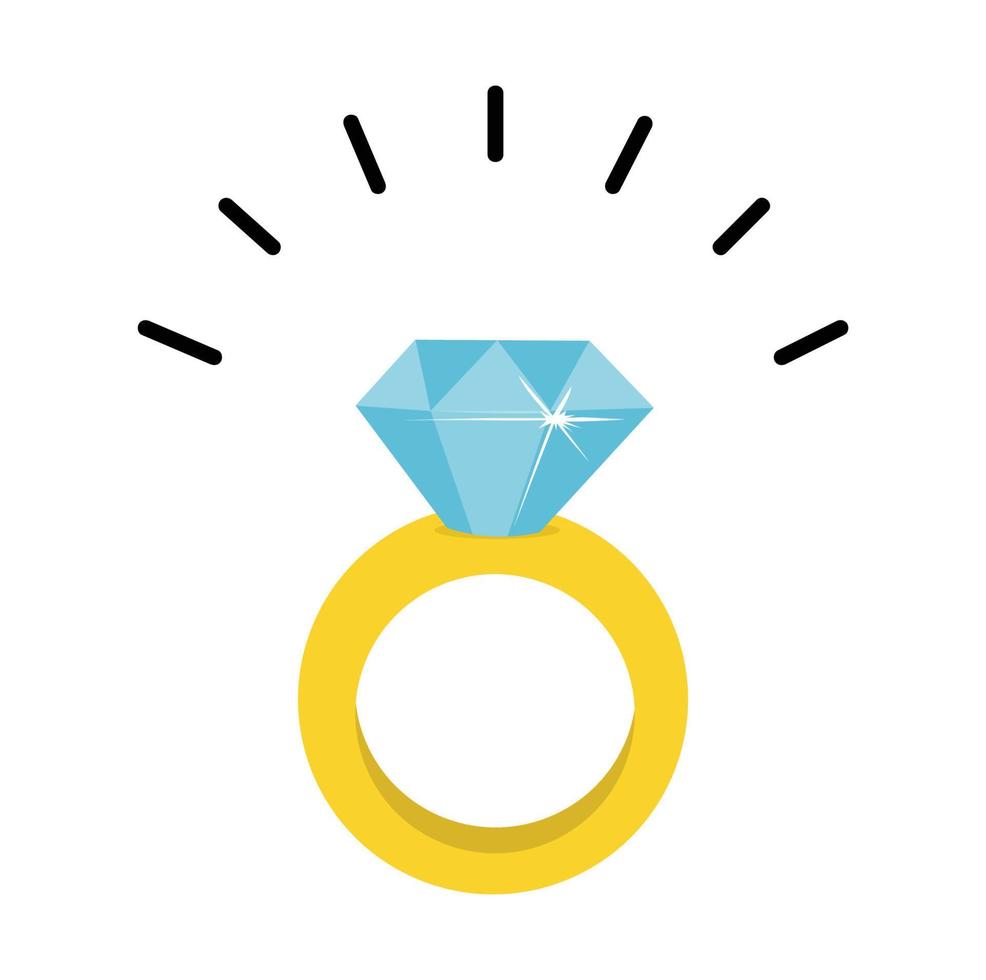 Diamond Ring jewelry sign concept vector