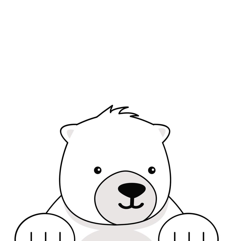 lindo oso polar línea doolde vector