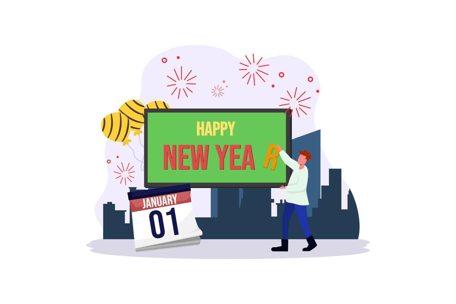 Road to New Year Flat Design vector