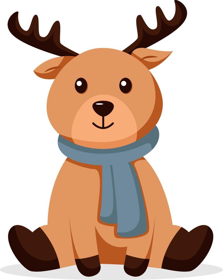 Cute Reindeer at Winter Character Design Illustration vector