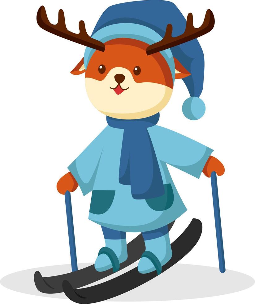 Winter Reindeer Character Design Illustration vector