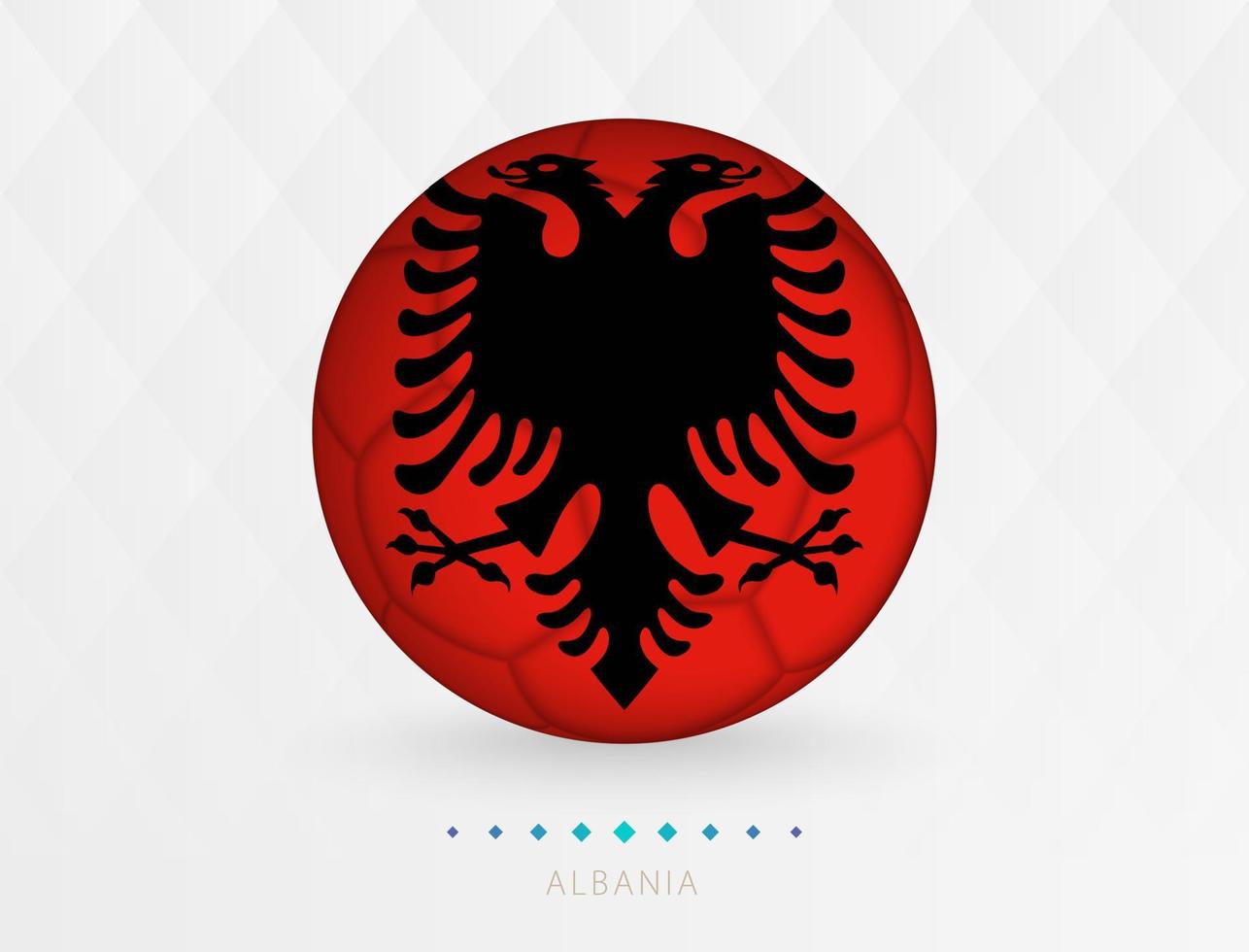 Football ball with Albania flag pattern, soccer ball with flag of Albania national team. vector