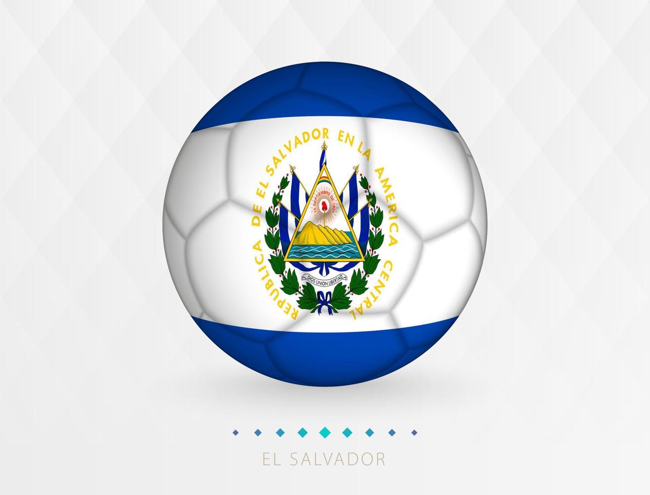 Football ball with El Salvador flag pattern, soccer ball with flag of El Salvador national team. vector