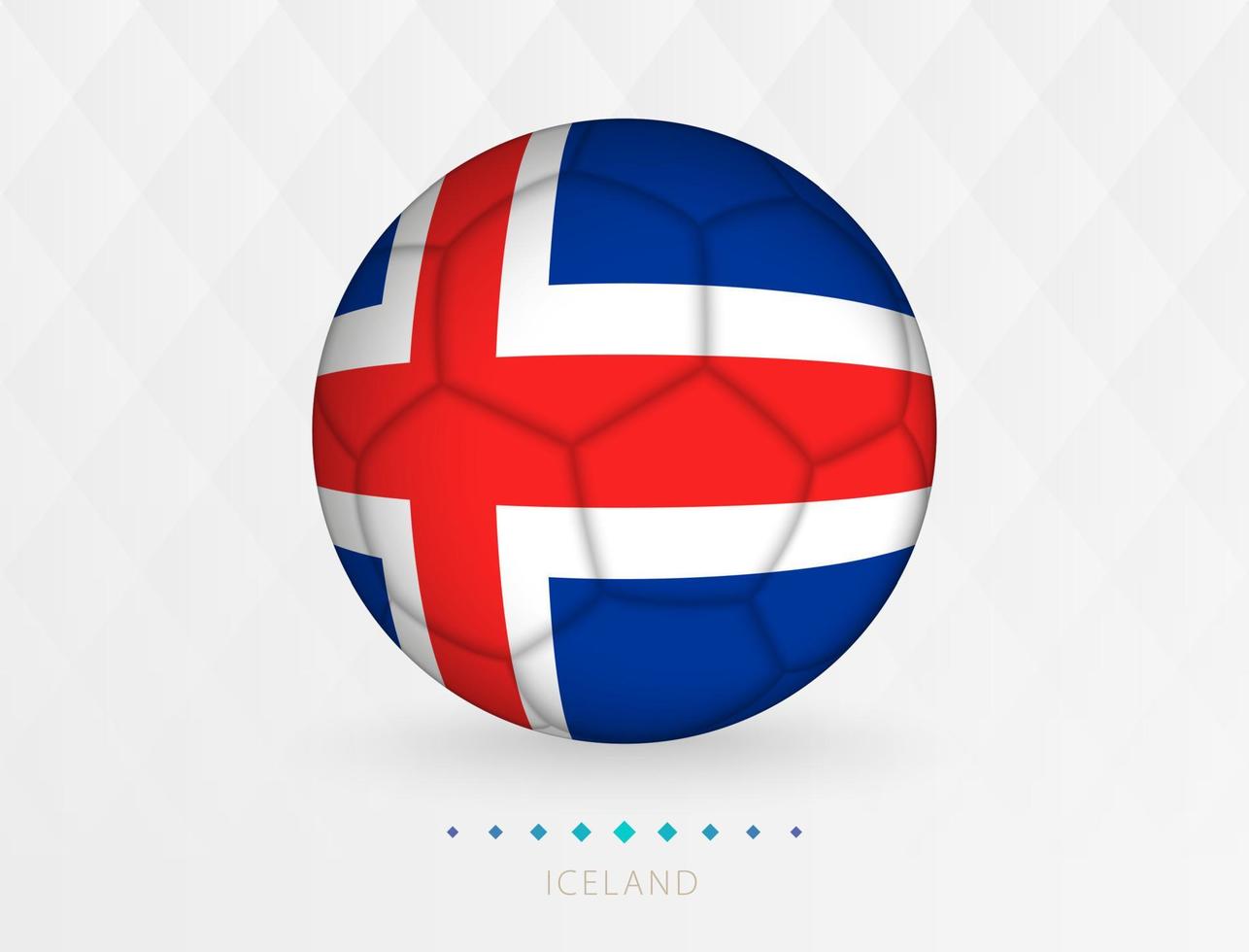 Football ball with Iceland flag pattern, soccer ball with flag of Iceland national team. vector