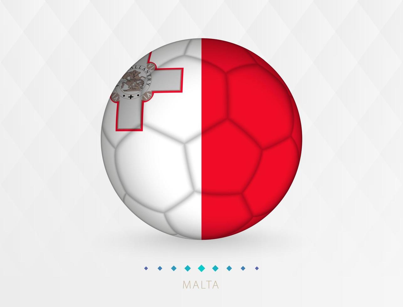 pelota de fútbol con patrón de bandera de malta, pelota de fútbol con bandera del equipo nacional de malta. vector