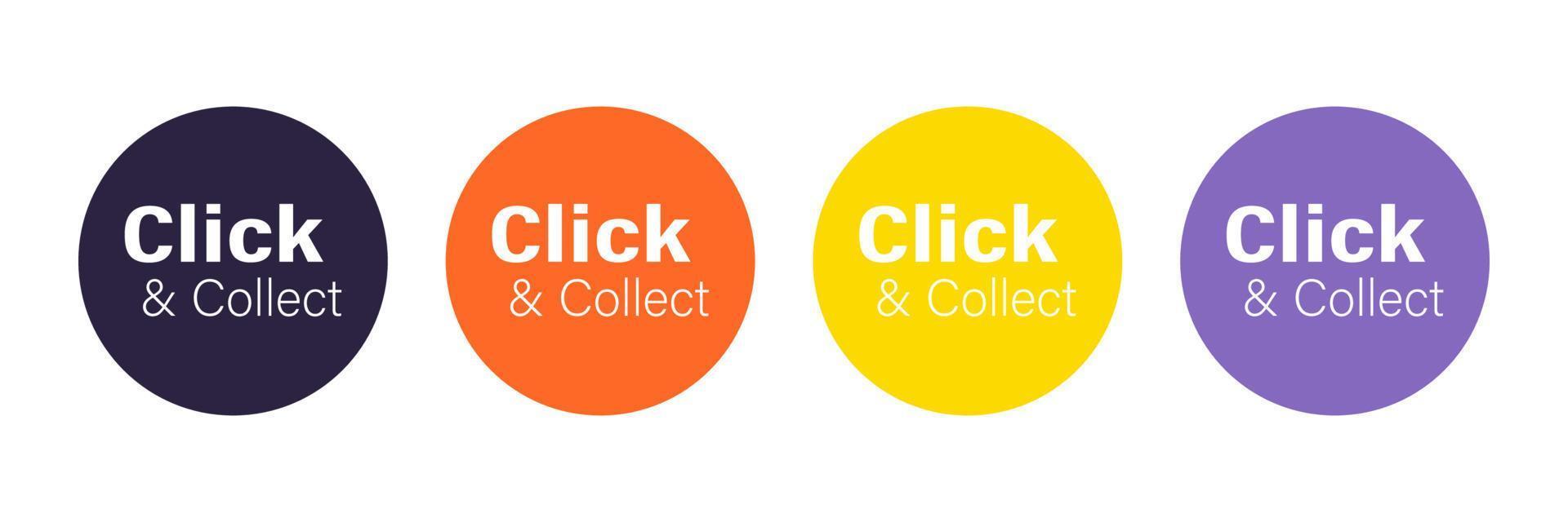 Click and collect on speech bubbles set vector