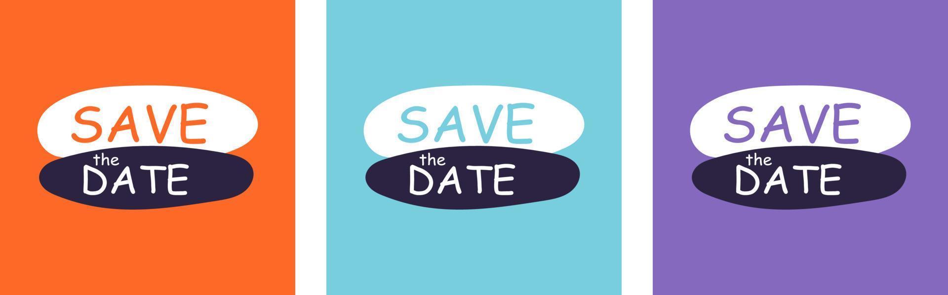 Save the date post in modern style. Set different posters vector