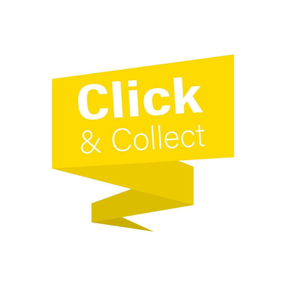 Click and collect on speech bubble vector