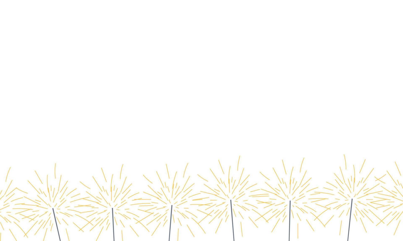 Festive Christmas sparklers decoration lighting element. Holiday background vector