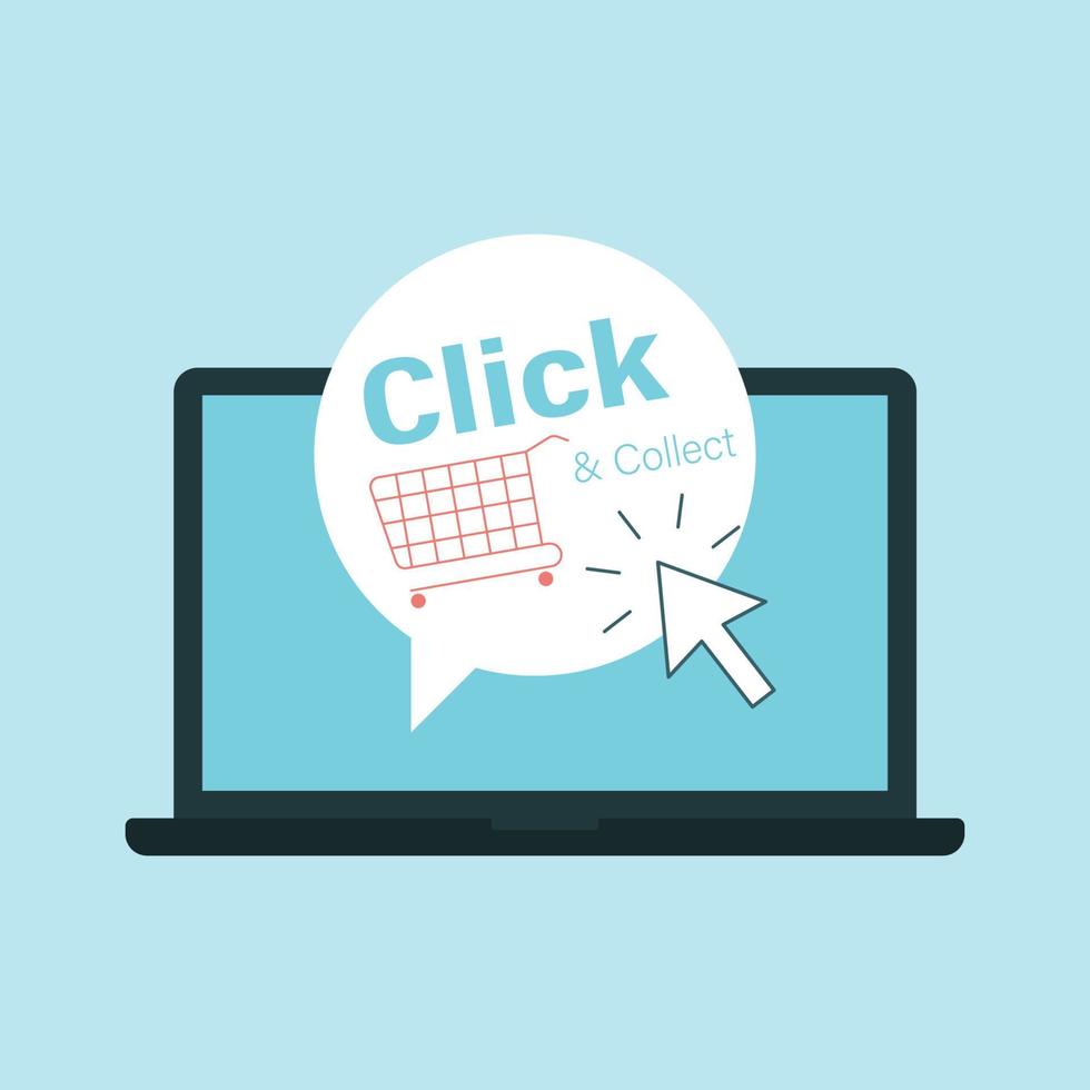 New message click, collect. Concept of internate sales vector