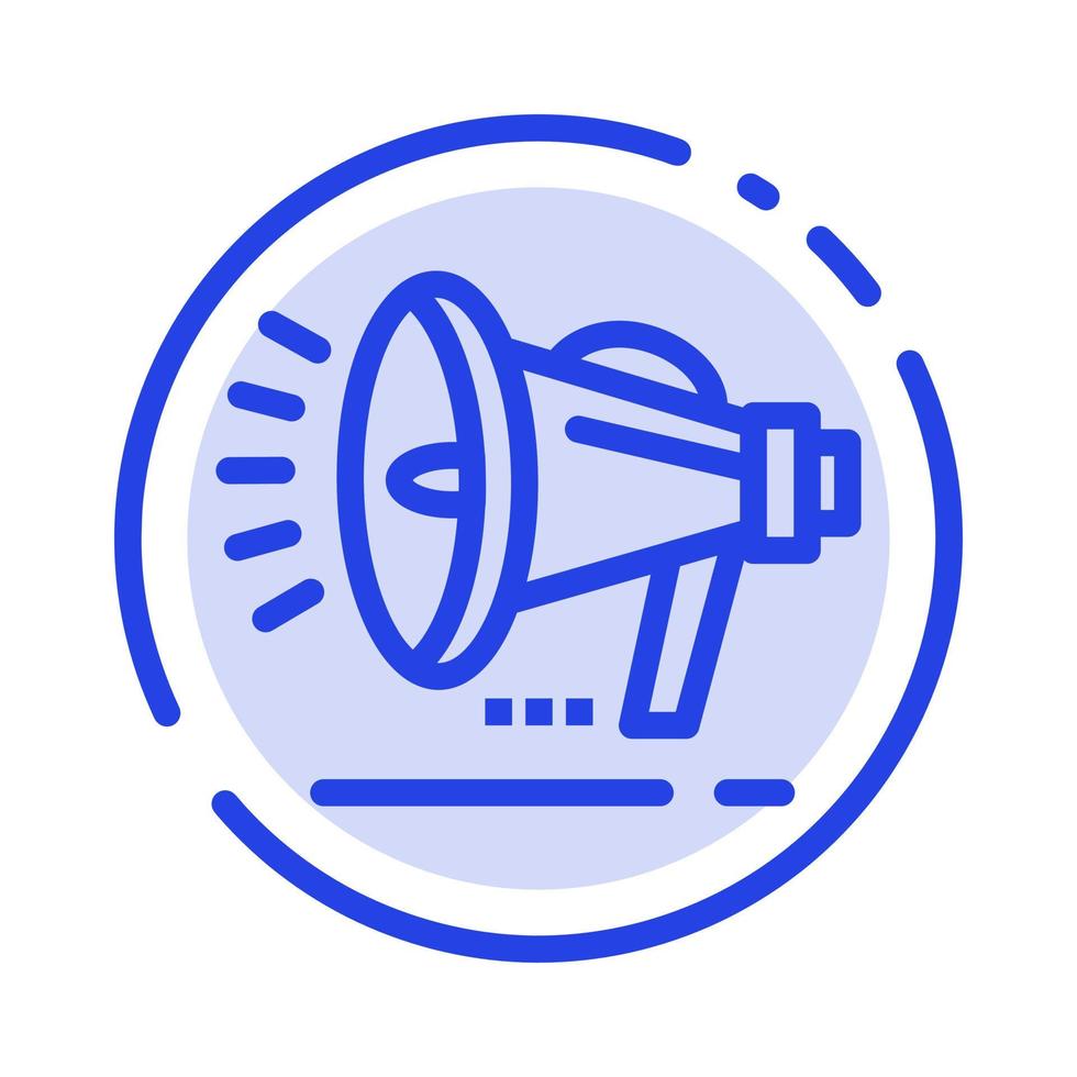 Speaker Loudspeaker Voice Announcement Blue Dotted Line Line Icon vector