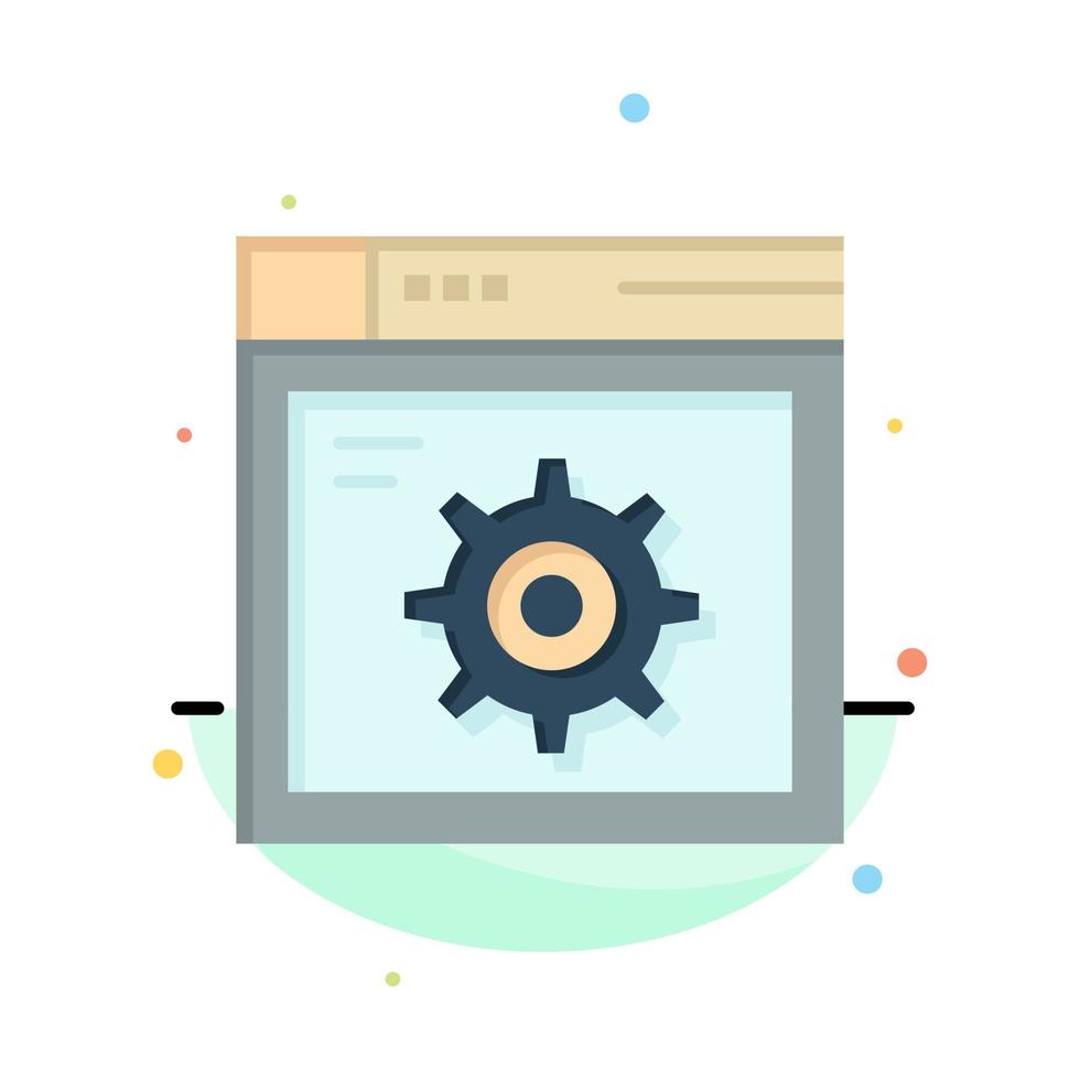 Web Setting Gear Internet Abstract Flat Color Icon Template vector