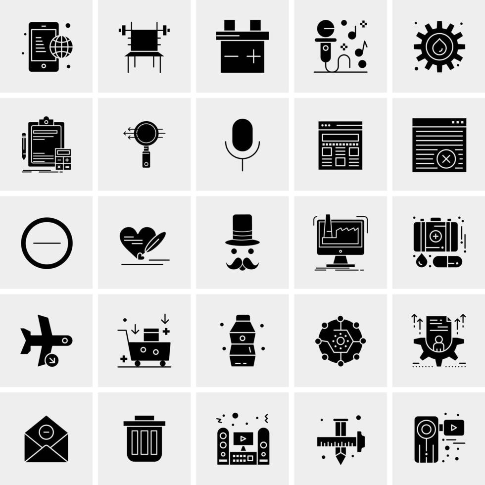 25 iconos de negocios universales vector ilustración de icono creativo para usar en proyectos relacionados con la web y dispositivos móviles