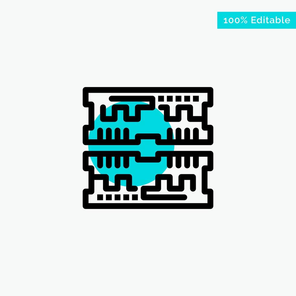 Cards Component Computer turquoise highlight circle point Vector icon