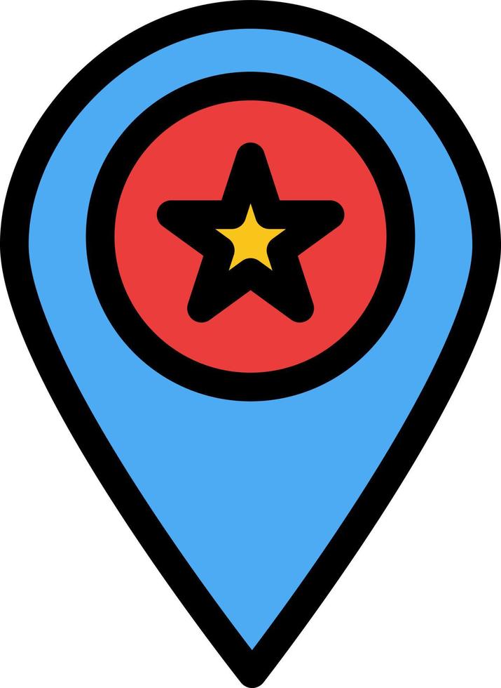 estrella ubicación mapa marcador pin color plano icono vector icono banner plantilla