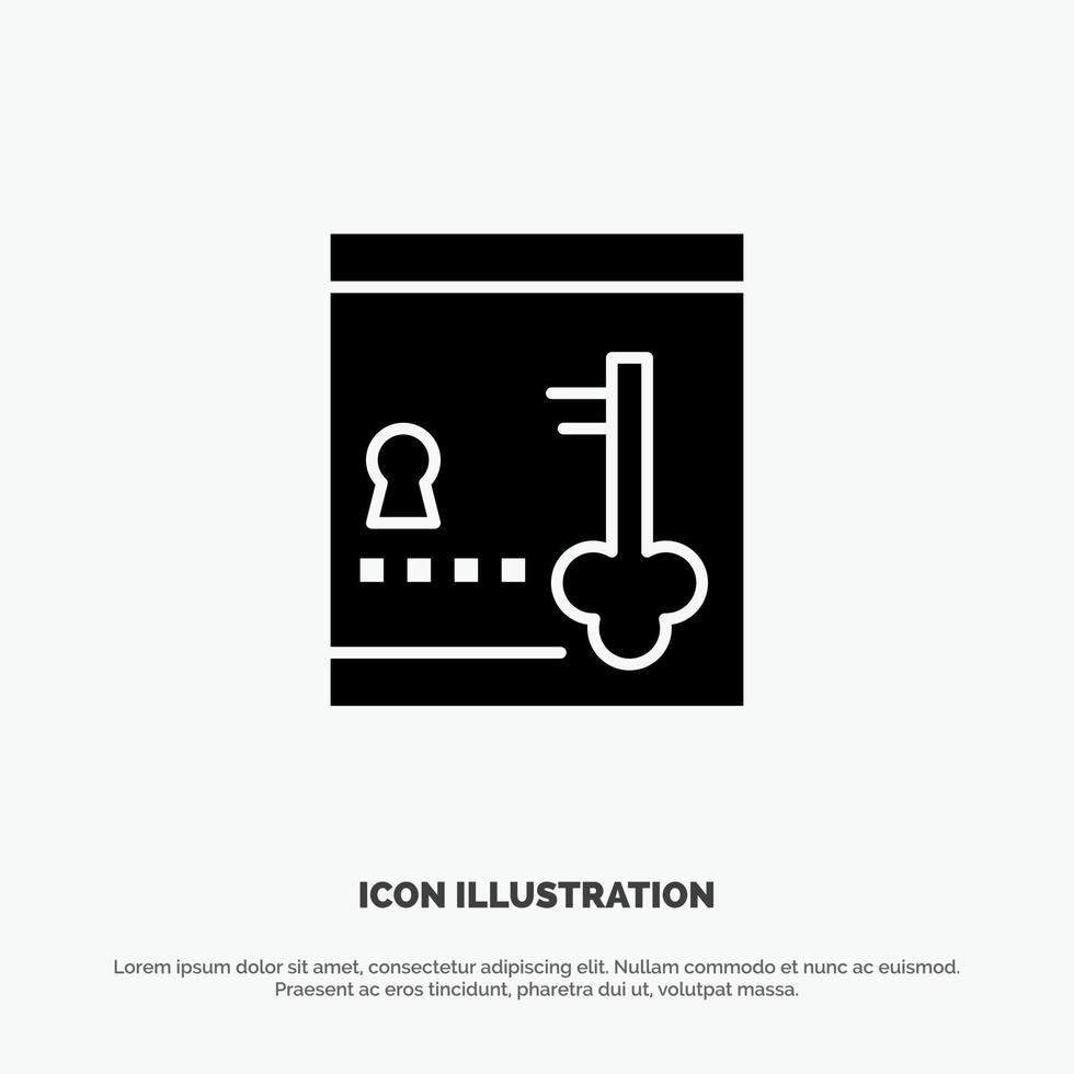 Safe Locker Lock Key solid Glyph Icon vector