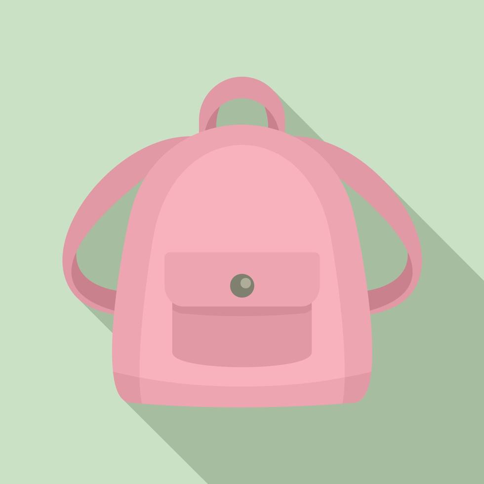 icono de mochila de niña, estilo plano vector