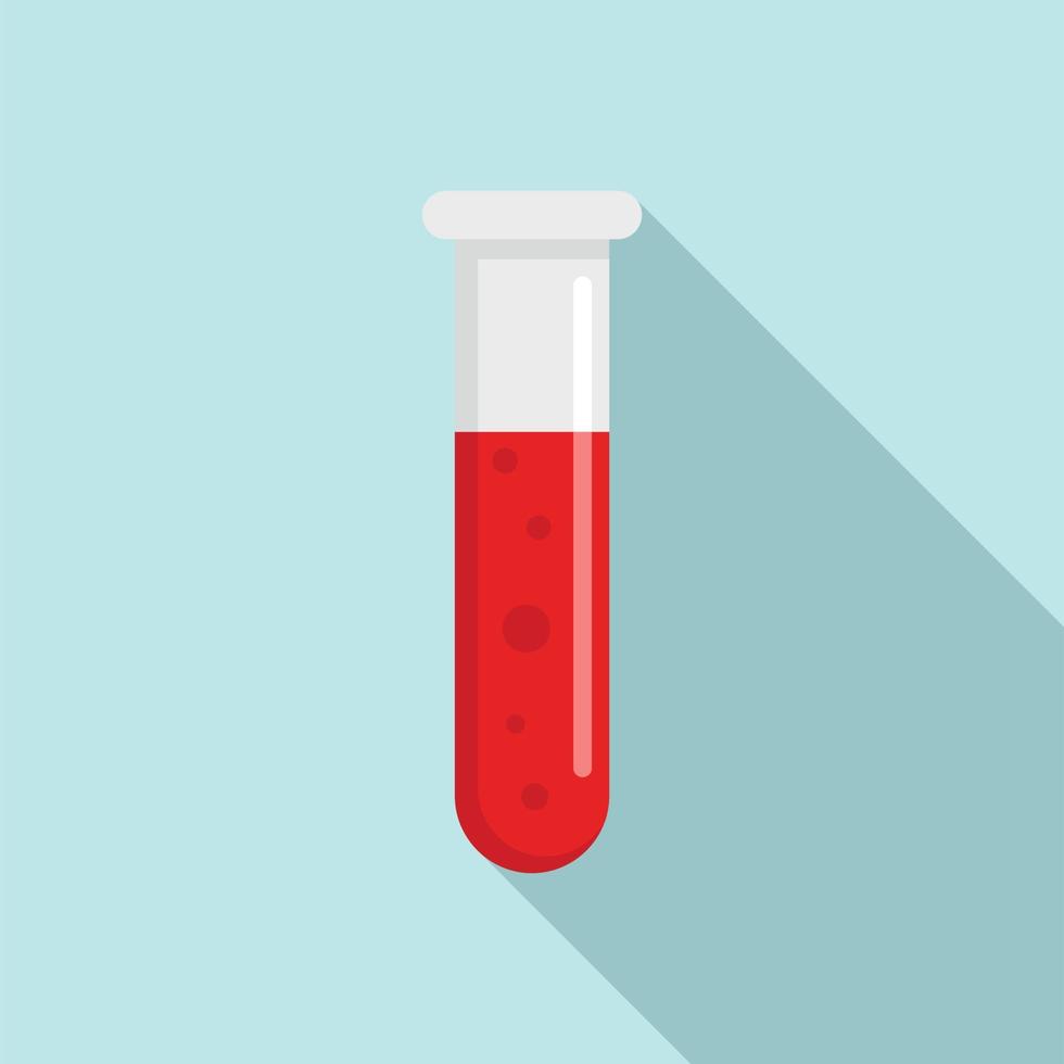 Test tube icon, flat style vector