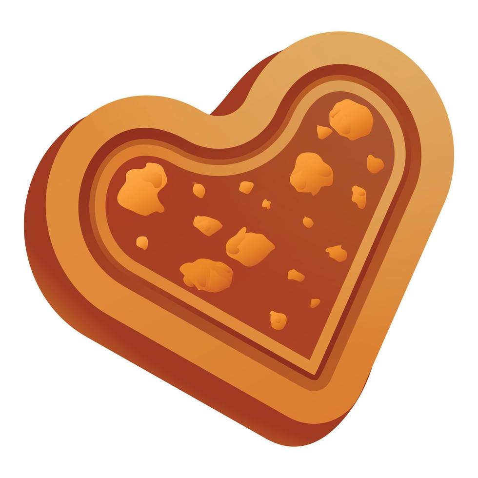 choco, corazón, galleta, icono, caricatura, estilo vector