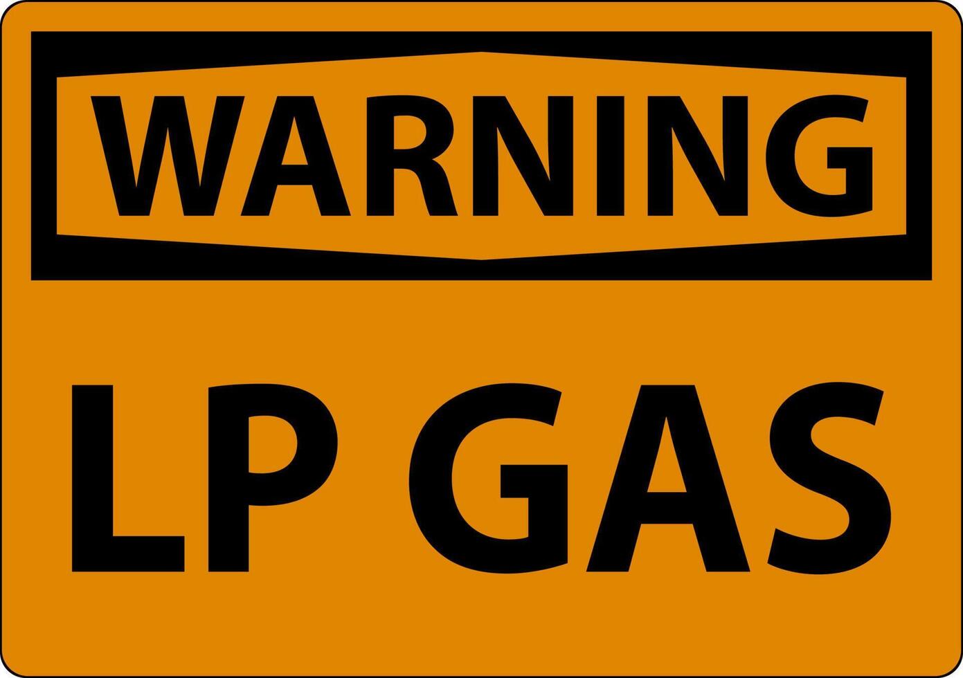 Warning Sign LP Gas On White Background vector