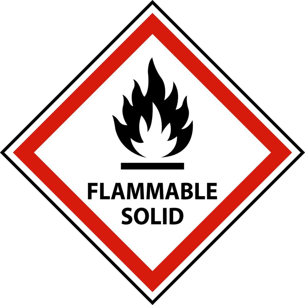 Hazardous Signs Flammable Solid On White Background vector