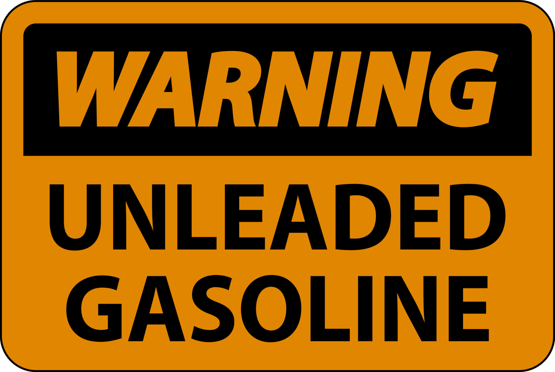Warning Sign Unleaded Gasoline On White Background 14461637 Vector Art