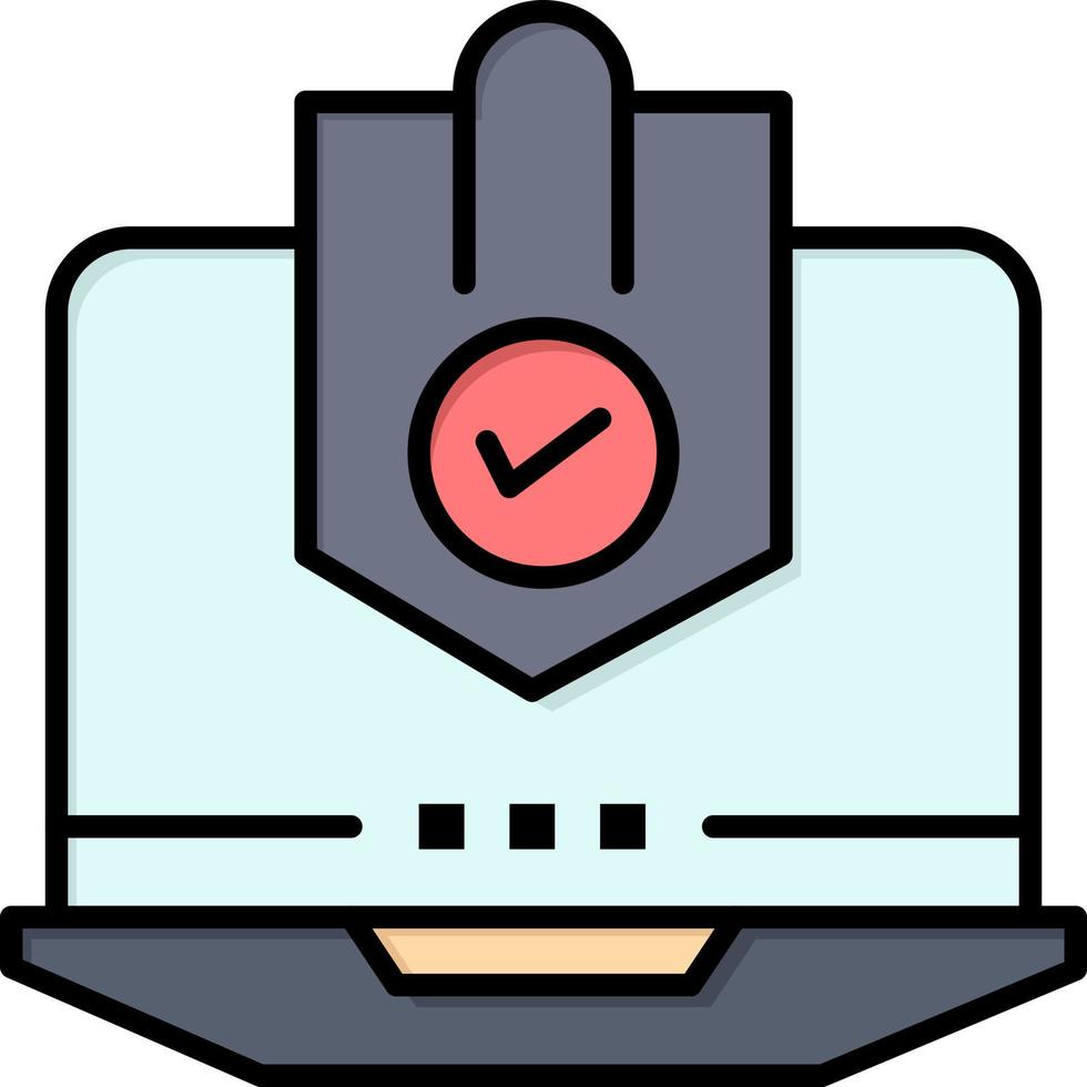 antivirus computadora internet laptop protegido protección seguridad color plano icono vector icono banner plantilla