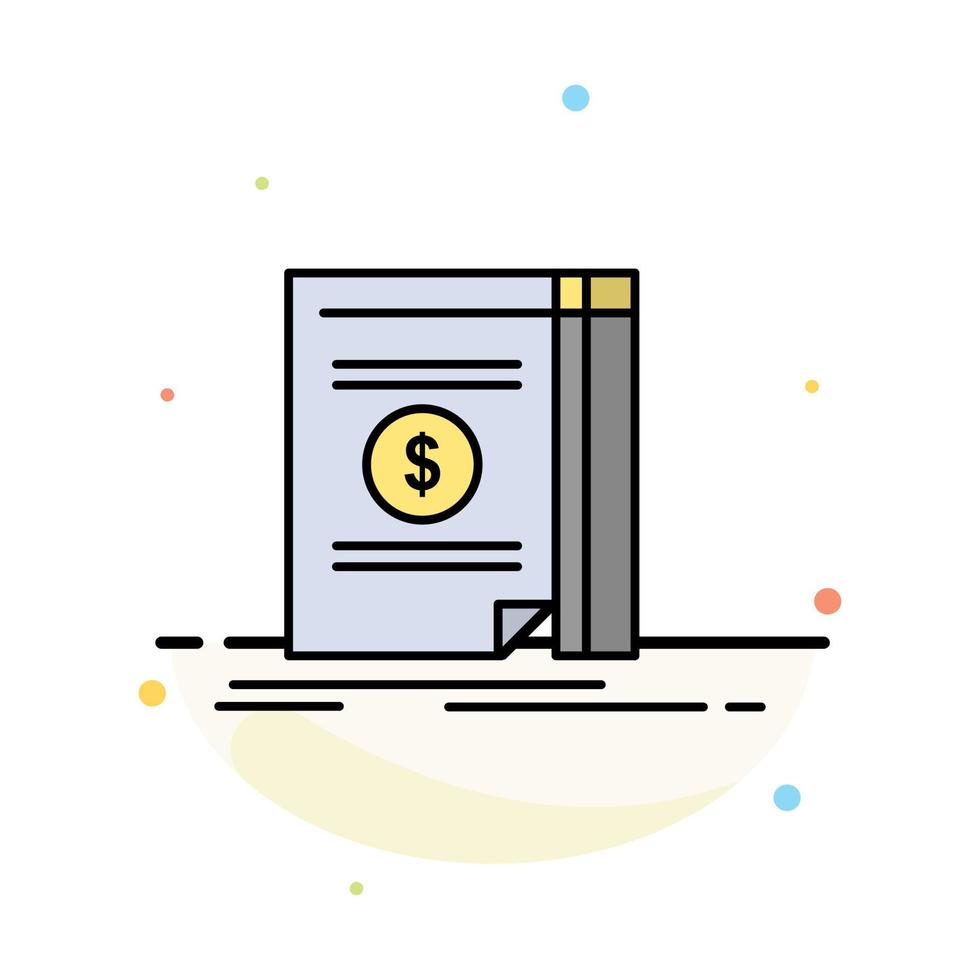 Book Cash Money Novel Abstract Flat Color Icon Template vector