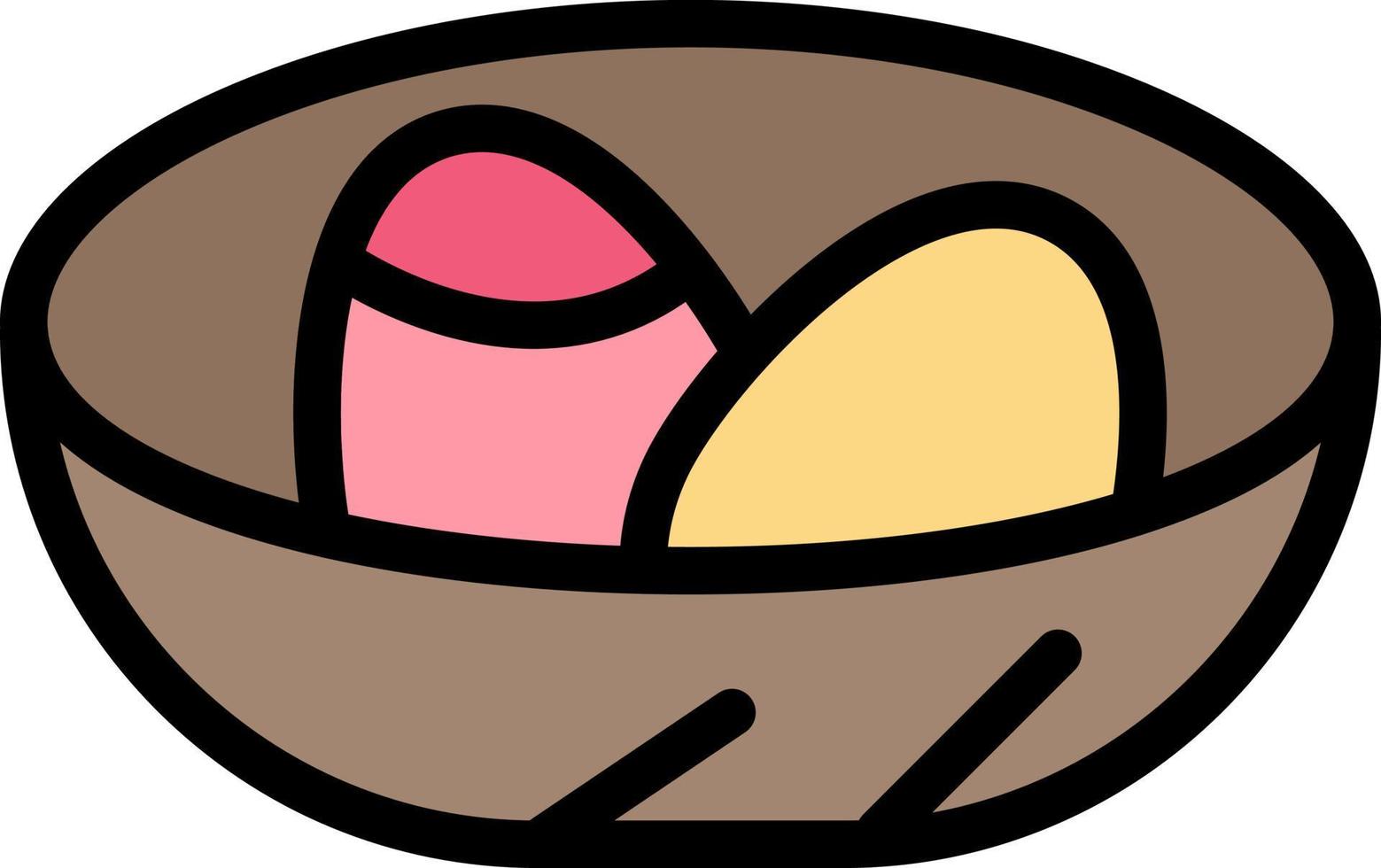 Bowl Celebration Easter Egg Nest  Flat Color Icon Vector icon banner Template
