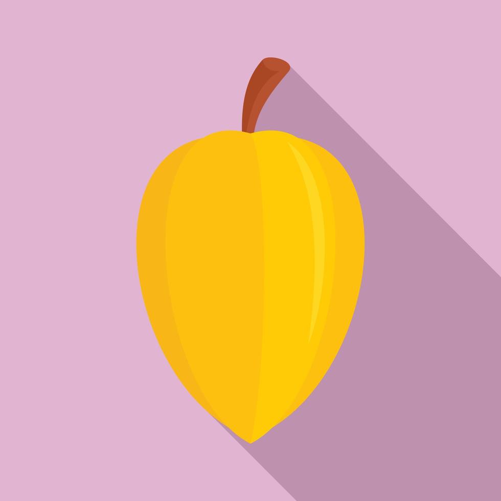 Fresh carambola icon, flat style vector