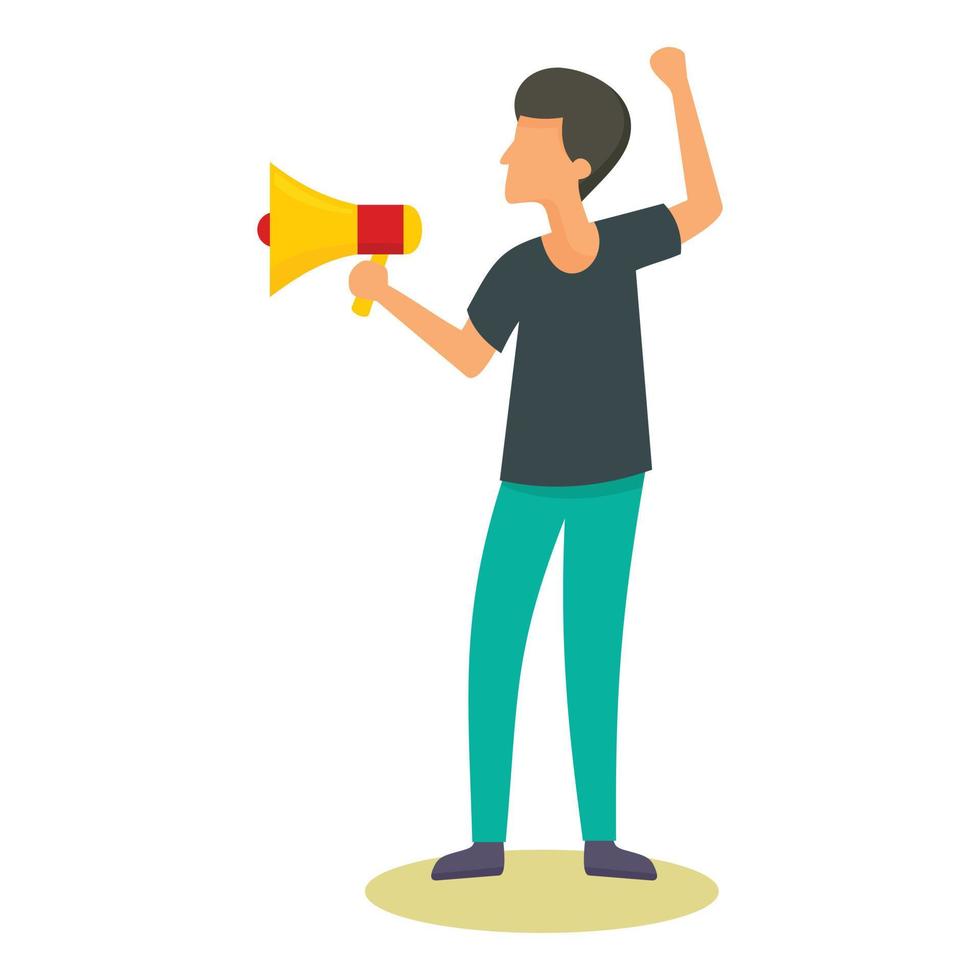 Man speak in megaphone icon, flat style vector