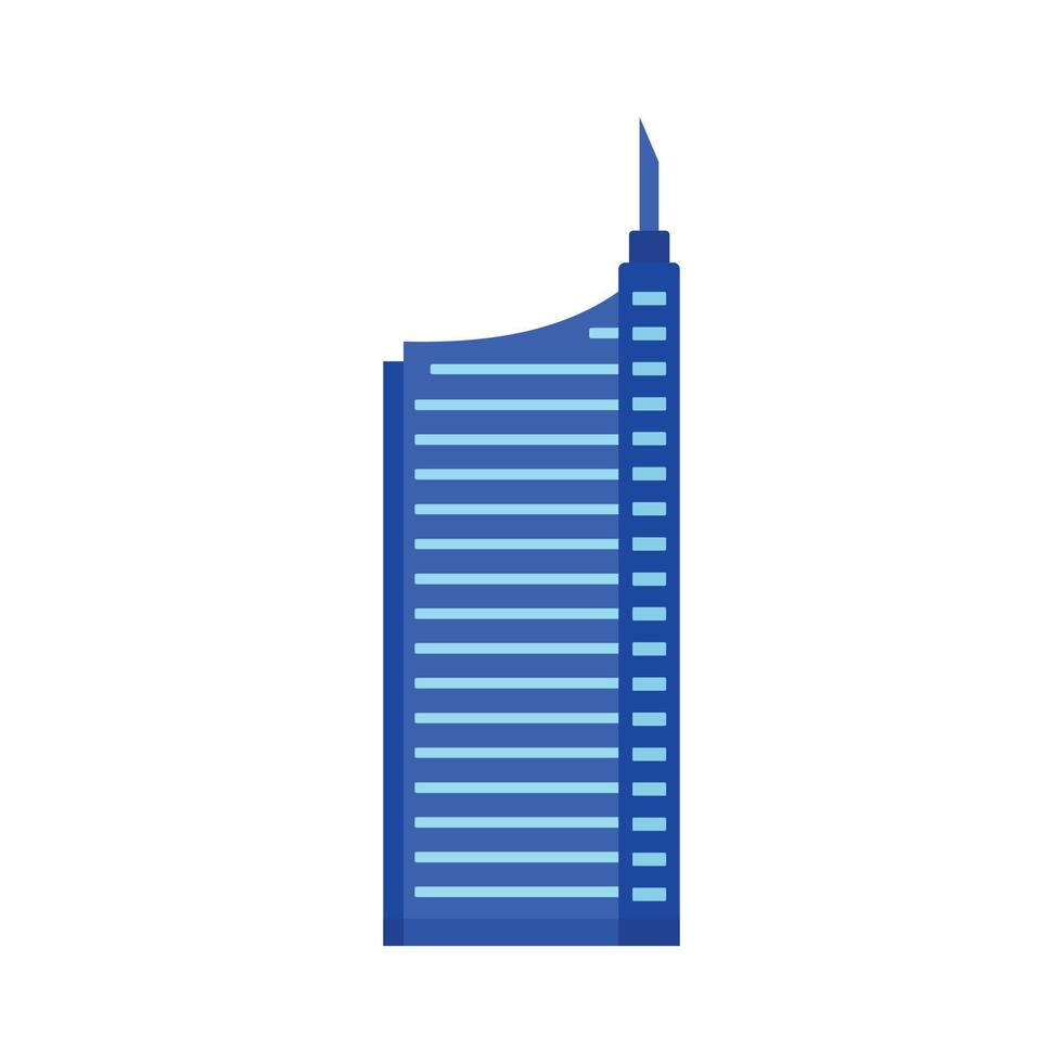 Sky building icon, flat style vector