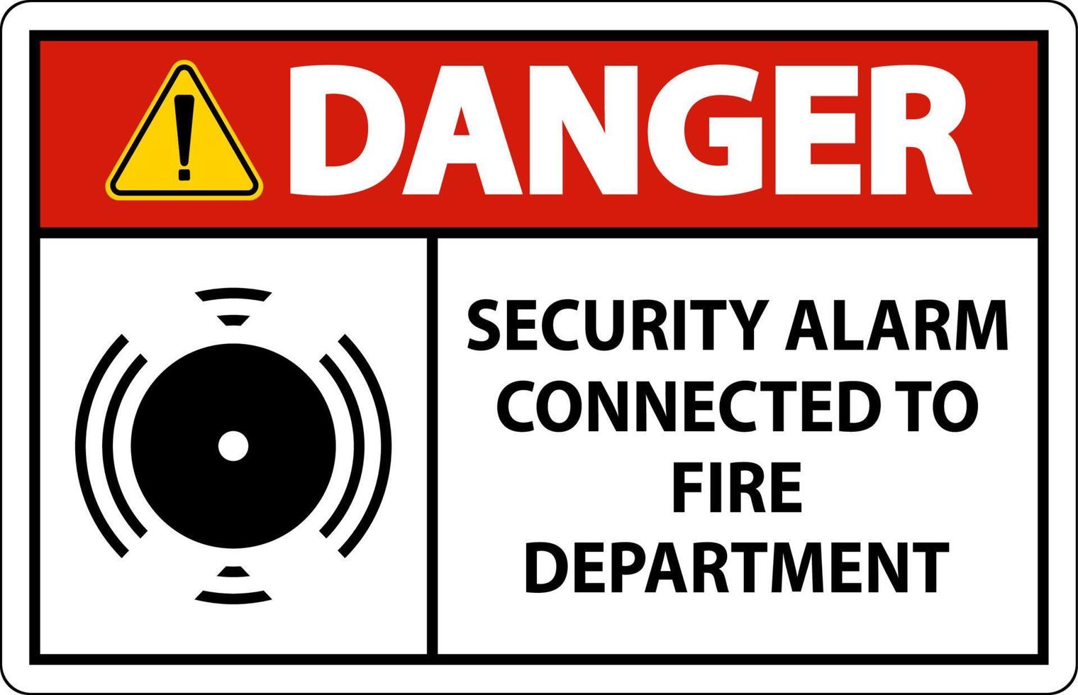 señal de alarma de seguridad alarma de seguridad conectada al departamento de bomberos vector