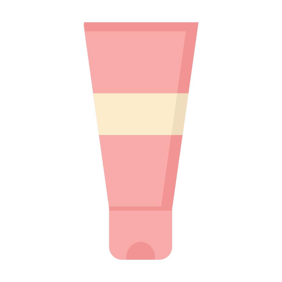 crema facial en tubo rosa sobre fondo blanco. imagen vectorial aislada para salón de belleza o diseño de imágenes prediseñadas vector