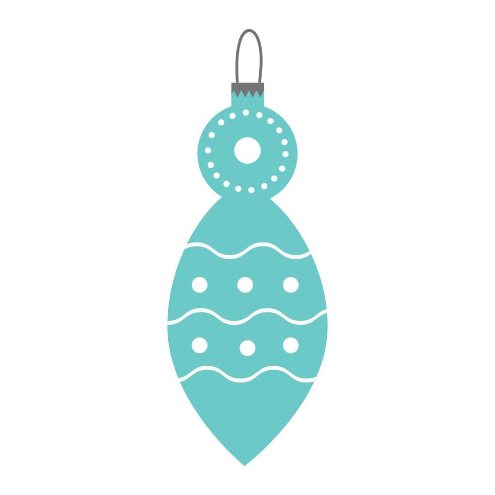 Green cone with wavy lines and circles. Vector isolated image for holiday card design