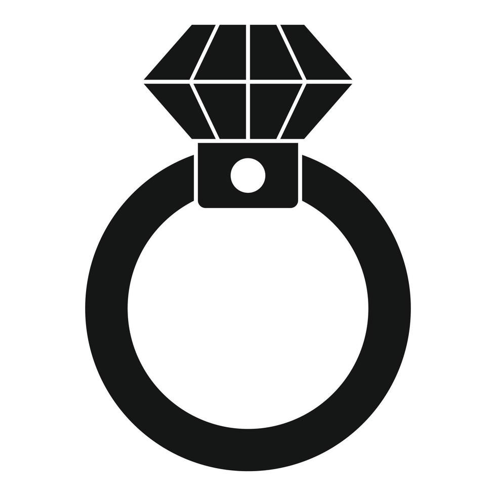 icono de anillo de diamantes, estilo simple vector