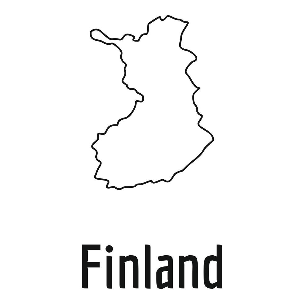 Finland map thin line vector simple