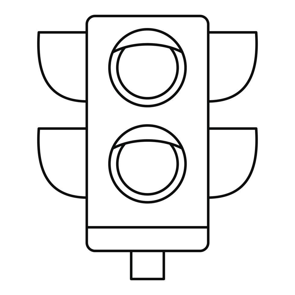 icono de semáforo peatonal, estilo de esquema vector