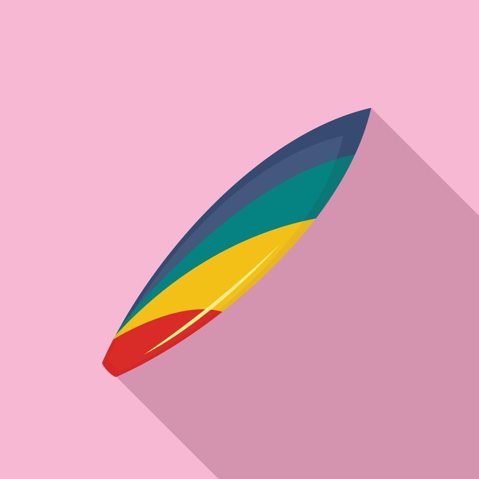 Colorful surfboard icon, flat style vector