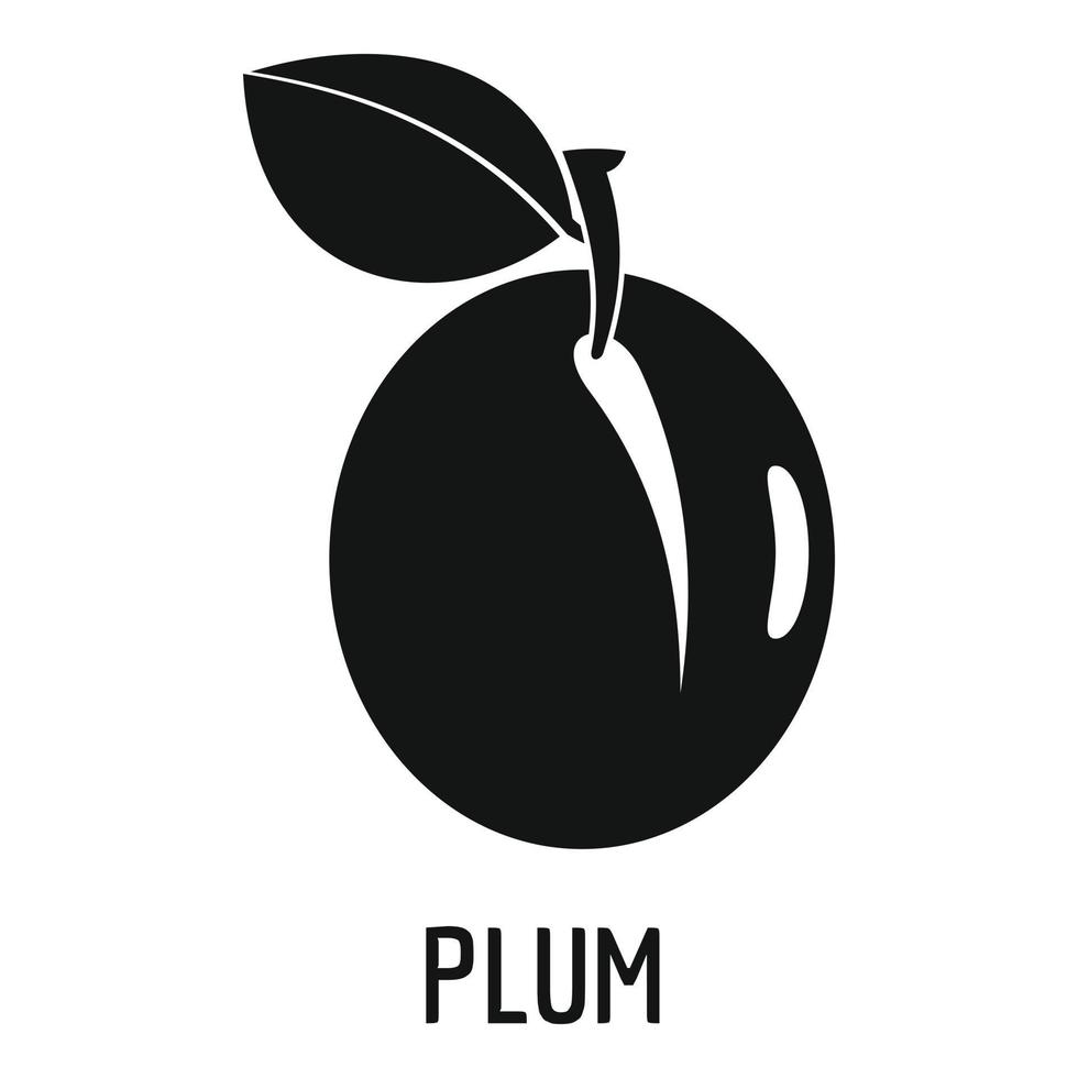 Plum icon, simple style. vector